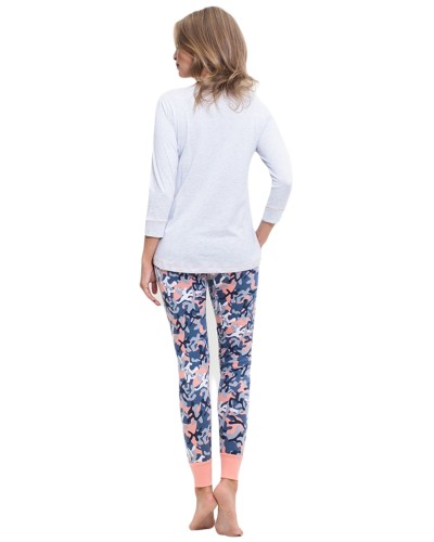 Pijama Manga 3/4 Mujer Leggings Camuflaje Rosa