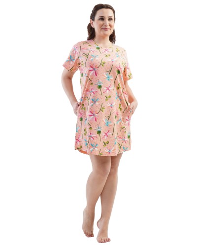 Camison Talla Grande Manga Corta Mujer Flores de Verano