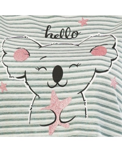 Camison Talla Grande Manga Corta Mujer Raya Koala Verde