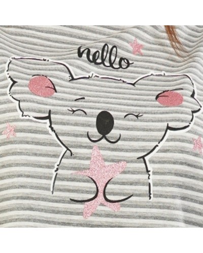 Camison Talla Grande Manga Corta Mujer Raya Koala Gris