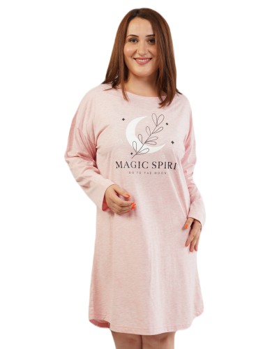 Camison Talla Grande Manga Larga Mujer Magic Rosa