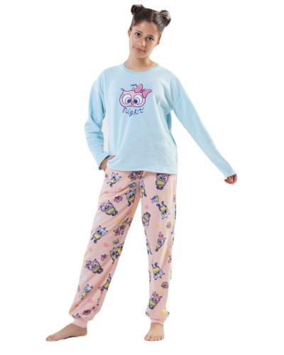 Pijama Polar Manga Larga Niña Buhos