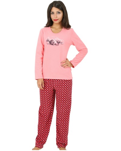 Pijama Polar Largo Manga Larga Mujer Iglus