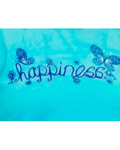 Pijama Terciopelo Talla Grande Largo Manga Larga Mujer Tundosado Happies Mariposa Turquesa