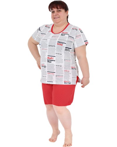 Pijama Talla Grande Corto Mujer Periodico