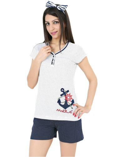 Pijama Corto Manga Mujer Marinero