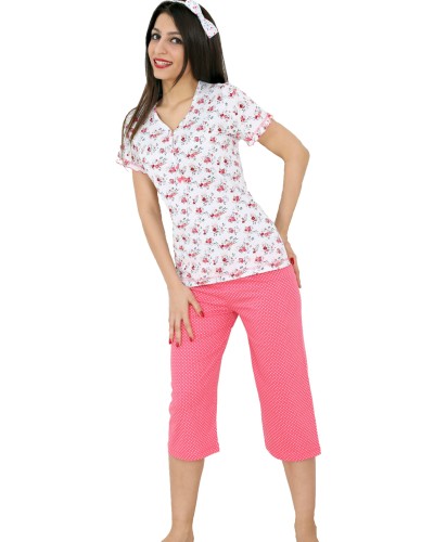 Pijama Pirata Manga Corta Mujer Clasico Pico