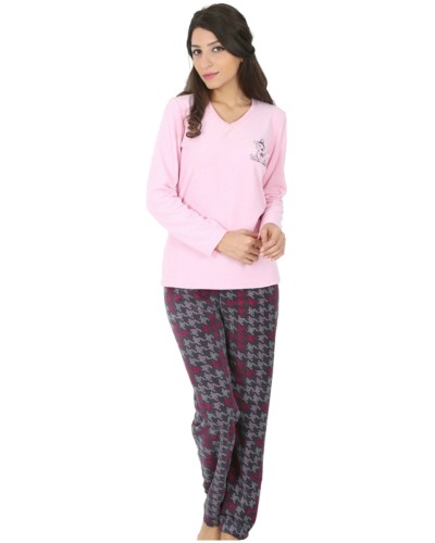 Pijama Polar Largo Manga Larga Mujer Osito