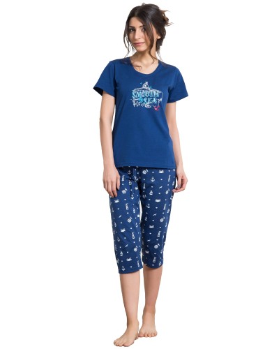 Pijama Pirata Manga Corta Mujer Smooth Sea