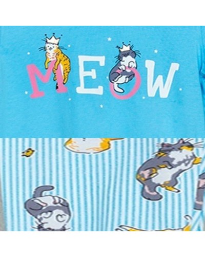 Pijama Manga Larga Niña Puño Meow