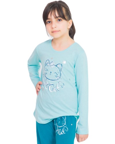 Pijama Manga Larga Niña Puño Gatito