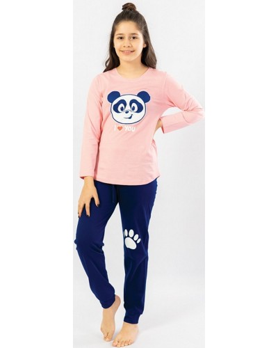 Pijama Manga Larga Niña Oso Panda