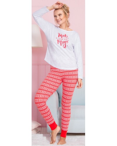 Pijama Largo Manga Larga Mujer Leggings Magic