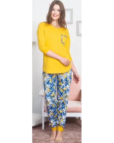 Pijama Perchado/Felpa Manga 3/4 Mujer Leggings  Camuflaje