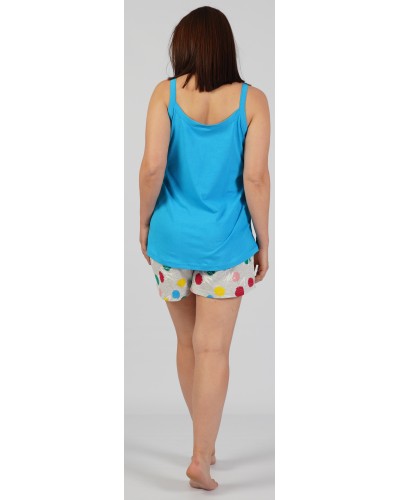 Pijama Talla Grande Corto Tirantes Mujer Only Love Turquesa