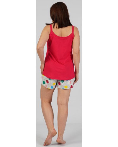 Pijama Talla Grande Corto Tirantes Mujer Only Love Rojo