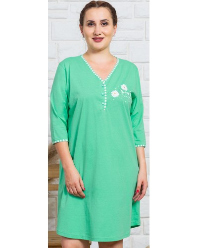 Camison Talla Grande Manga 3/4 Mujer Boton Verde