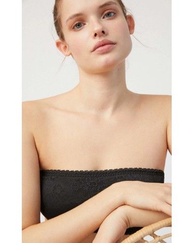 Sujetador Bandeau Mujer Sin Tirantes Negro