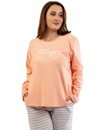 Pijama Talla Grande Polar Mujer Largo Manga Larga Stronger