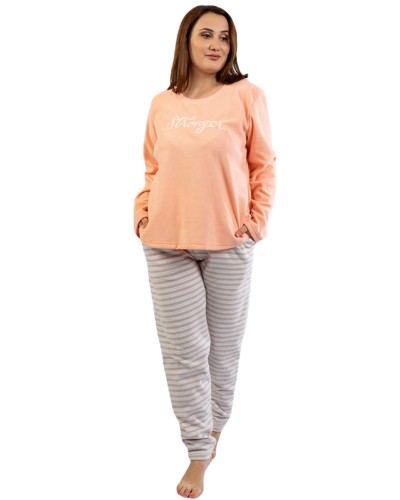 Pijama Talla Grande Polar Mujer Largo Manga Larga Stronger